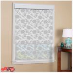 پرده دو مکانیزه راشل گل درشت رنگ طوسی کد 03-3514 gray flower double shades blinds