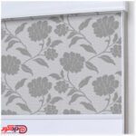 پرده دابل شید راشل گل بزرگ رنگ طوسی کد 03-3514 grey flower double shades blinds