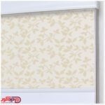 پرده دو مکانیزه راشل تور با شاخه و برگ رنگ کرم کد 02-3516 cream double shades blinds