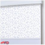 پرده دو مکانیزه راشل تور گل و برگ رنگ سفید کد 01-3517 white double blinds