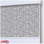 پرده دابل شید راشل تور گل برگ رنگ طوسی کد 03-3517 grey double shades blinds