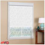 پرده دبل شید راشل توری گل رنگ سفید کد 01-3519 white double shades blinds floral