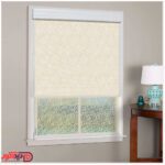 پرده دبل شید راشل توری گل رنگ کرم کد 02-3519 cream double shades blinds floral