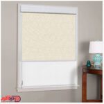 پرده دو مکانیزه راشل توری گل رنگ کرم کد 02-3519 cream double shades blinds flower