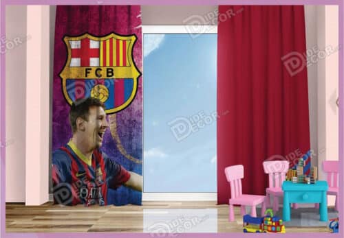 پرده پانچ کودک کد K-120 مناسب اتاق خواب پسرانه بوده و با تصویر فوتبالیست مسی Messi و تیم فوتبال بارسلونا اسپانیا FC Barcelona است