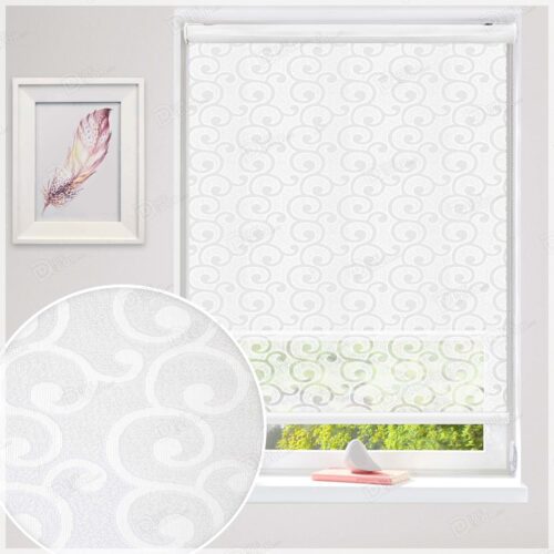 پرده شب و روز راشل تور با شاخه و دایره حلزونی مارپیچ رنگ سفید کد 01-3516 white double shades blinds