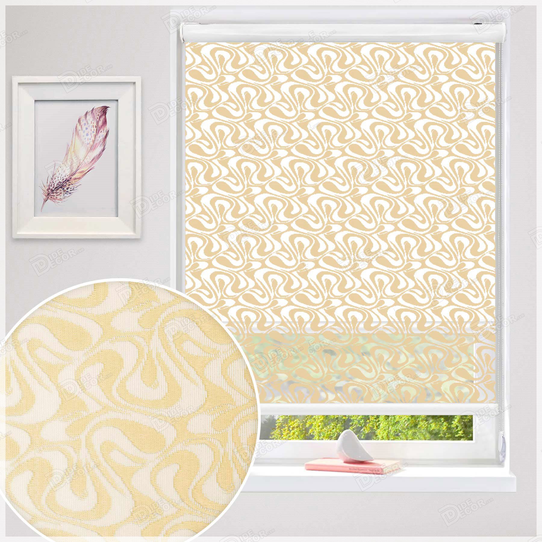 پرده شب و روز راشل تور امواج رنگ کرم کد 02-3513 cream double shades blinds