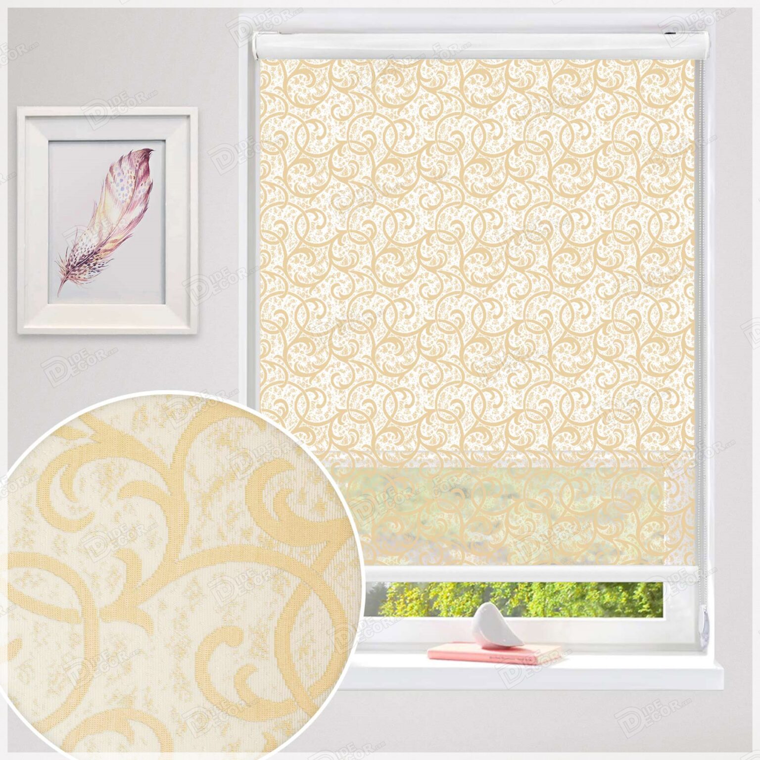 پرده شب و روز راشل کد 02-3518 رنگ کرم طرح دانه برفی cream shades blinds