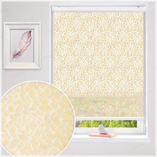 پرده شب و روز راشل تور گل رنگ کرم کد 02-3519 cream double shades blinds flower