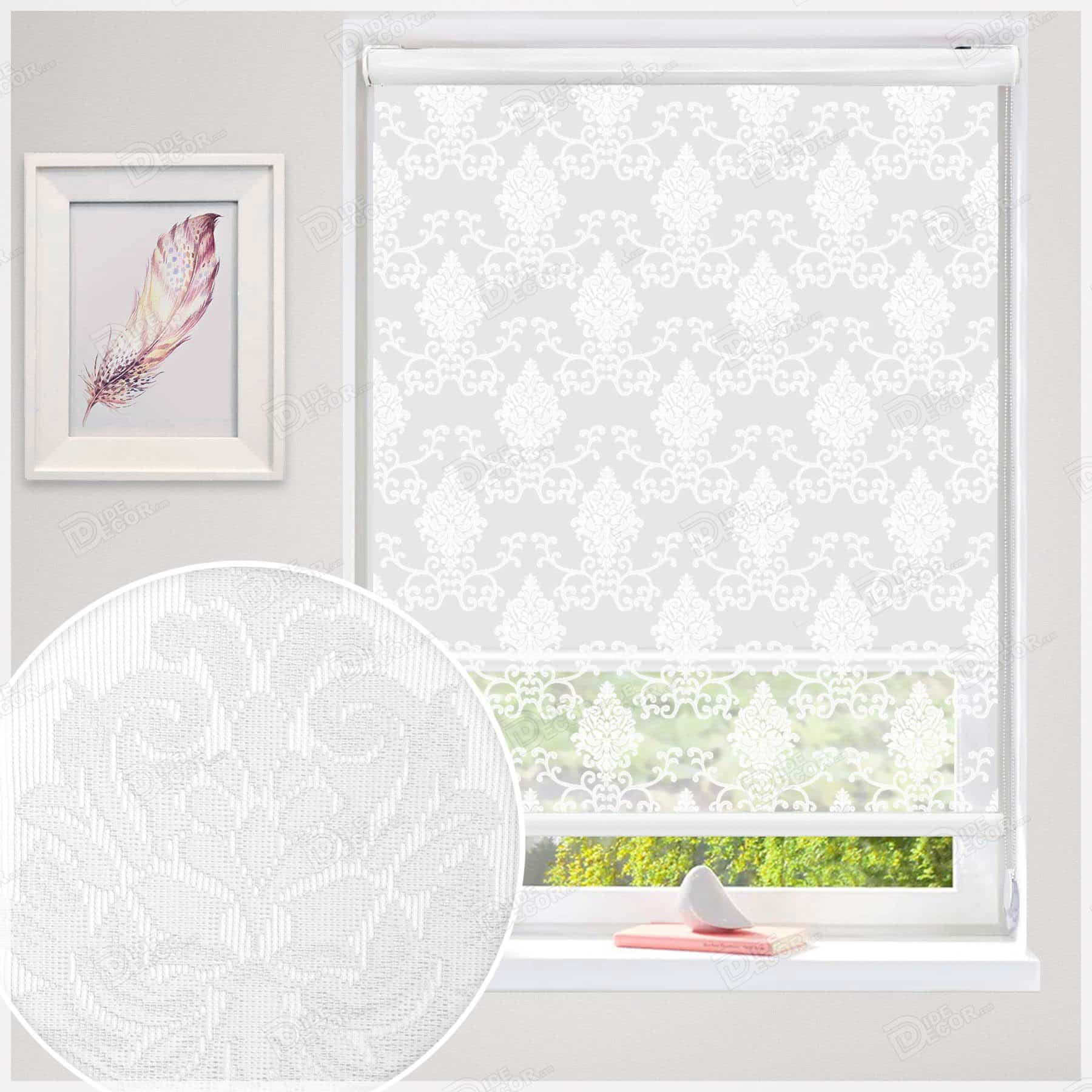 پرده شب و روز راشل سفید رنگ کد 01-3523 white shades blinds