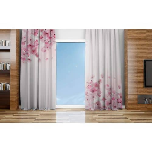 پرده پانچ گل‌دار کد M-13