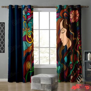 پرده پانچ چهره دخترانه نقاشی نیم رخ صورت زن M-64-1