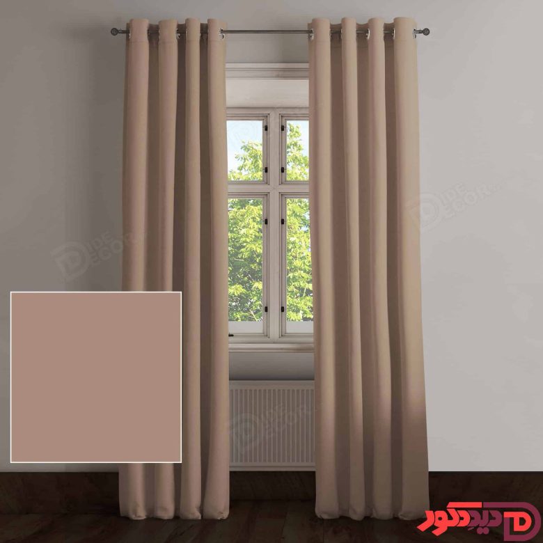 پرده پانچ کتان رنگ نسکافه ای تیره 4606 کد 65224