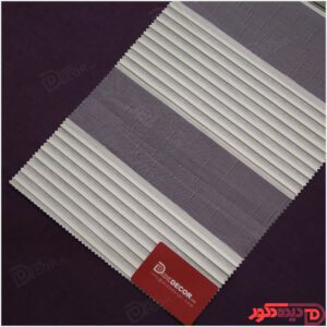 پارچه پرده زبرا پلیسه کد 03-9848 رنگ نباتی با نخ لمه نقره ای