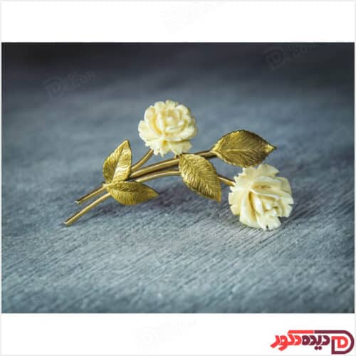 گل رز رونده آبشاری زرد با زمینه ابی رنگ کد 3DF-129