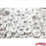 عکس تصویر چاپی گل های رز سفید رنگ کد 3DP-59-3