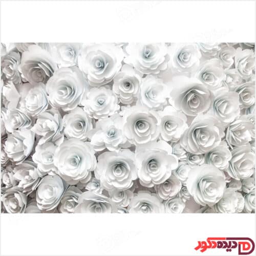عکس تصویر چاپی گل های رز سفید رنگ کد 3DP-59-3