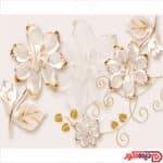 عکس سه بعدی گل سفید طلایی کد 3DP-93-3
