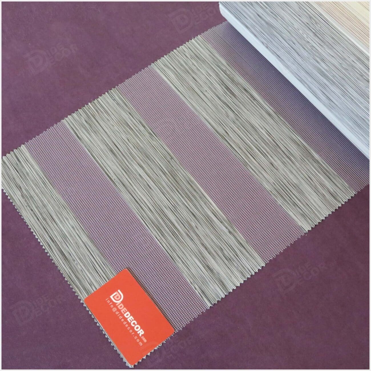 پرده زبرا ساده ترک بامبو خاکستری کد B-2005-04