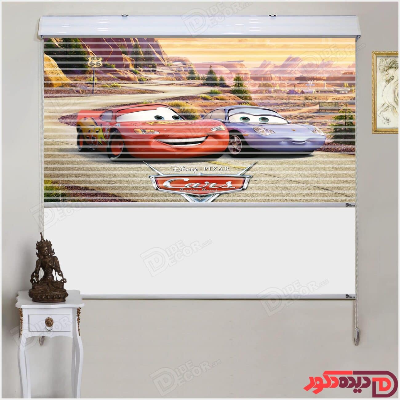 پرده زبرا کارتون ماشین ها انیمیشن لایتنینگ مک کویین CARS Lightning McQueen KZD-002-B