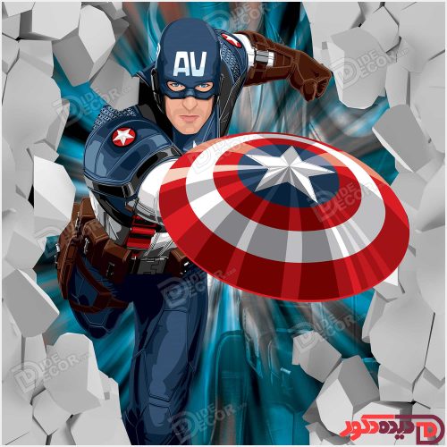 کارتون کاپیتان آمریکا با سپر کد KZD-019-C کارتون کاپیتان آمریکا با سپر کد KZD-019-C