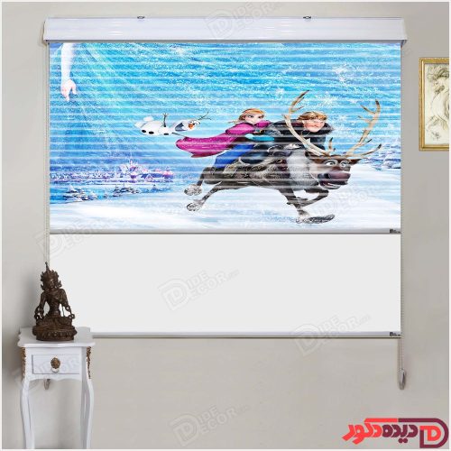 پرده زبرا دومکانیزم کارتون آنا و السا انیمیشن یخ زده کد KZD-021-B
