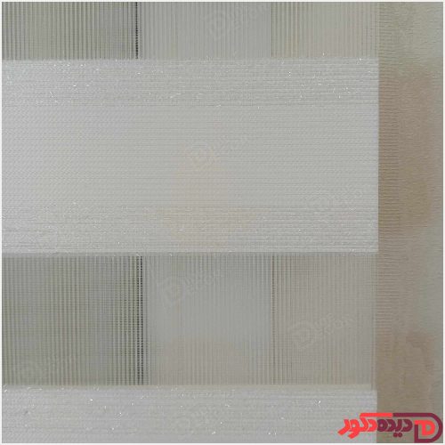 پرده زبرا ساده ترک سفید لمه پهن کد B-2014-01