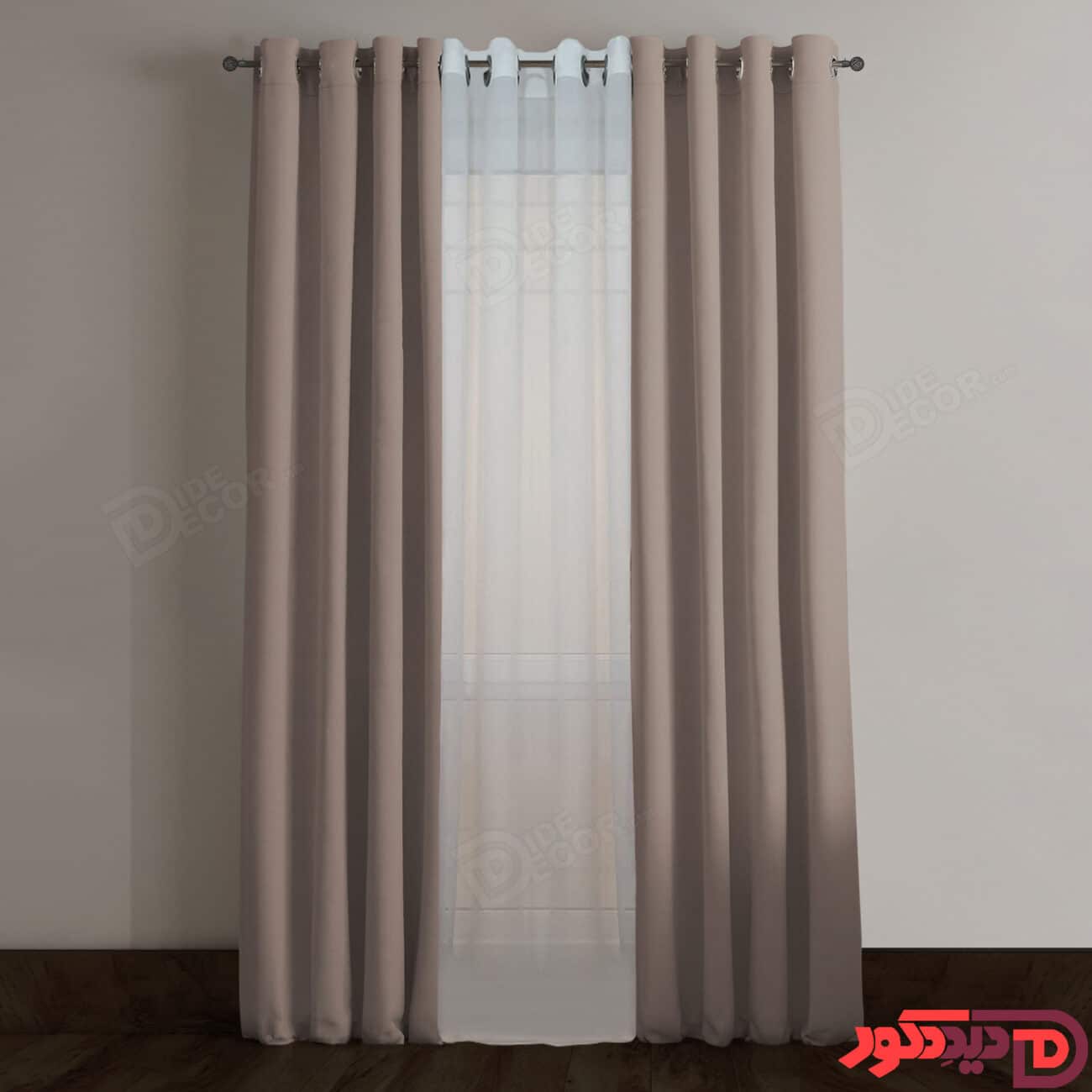 پرده پانچ خاکستری مایل به قهوه ای طوسی تیره پررنگ توسی کد 267277