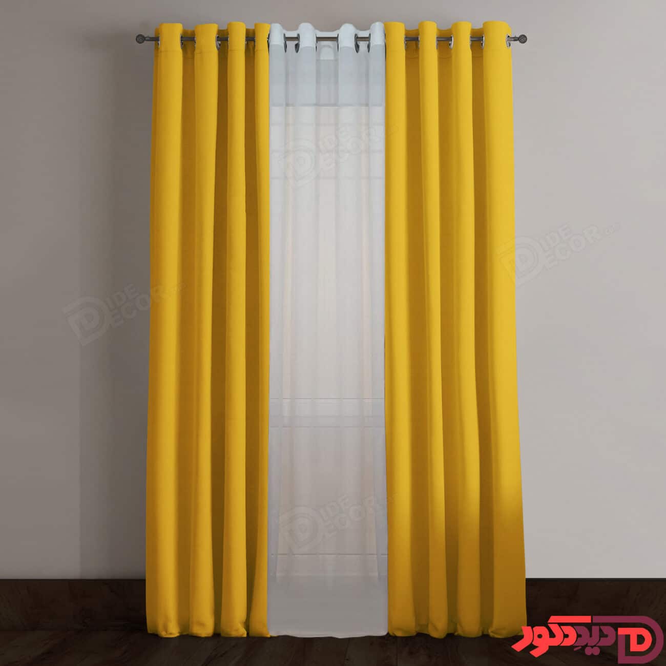 پرده پانچ زرد رنگ کد 62009