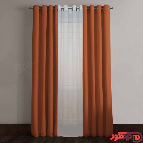 پرده پانچ کتان رنگ قرمز نارنجی مسی شتری تیره کد 66146 پرده پانچ کتان رنگ قرمز نارنجی مسی شتری تیره کد 66146