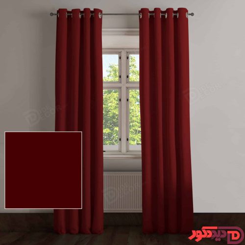 پرده پانچ رنگ زرشکی تیره قرمز پررنگ کد 66113 پرده پانچ رنگ زرشکی تیره قرمز پررنگ کد 66113