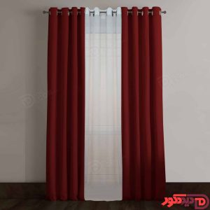 پرده پانچ رنگ زرشکی تیره قرمز پررنگ کد 66113