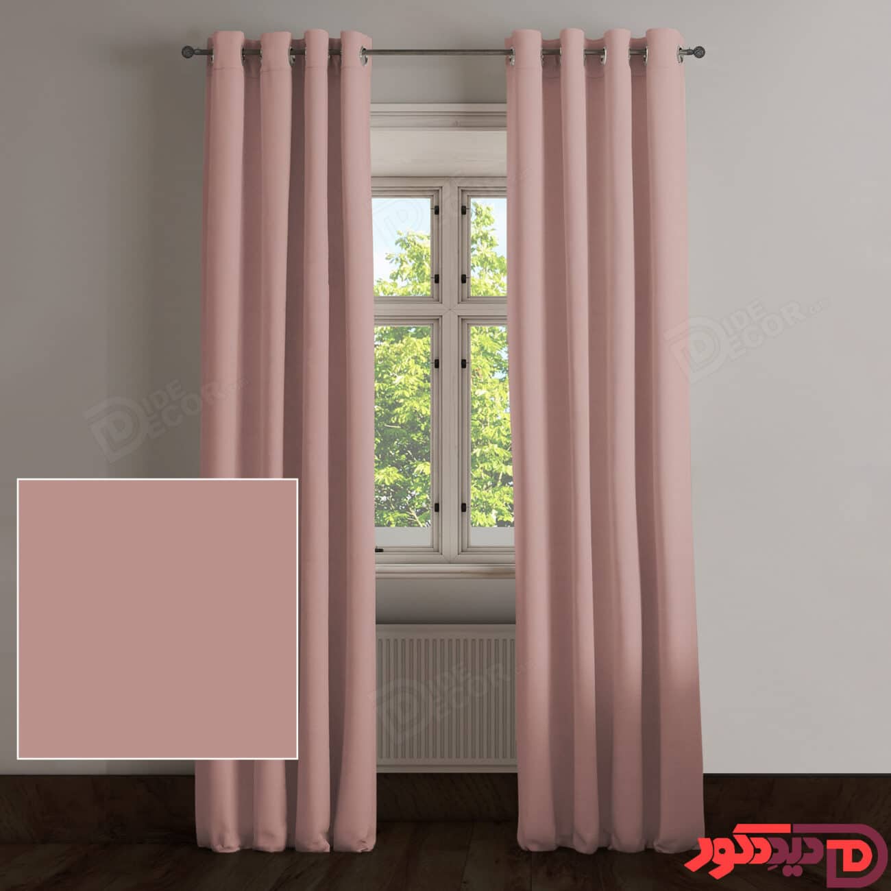 پرده پانچ کتان رنگ کالباسی روشن کد 266760