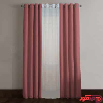 پرده پانچ کتان رنگ عنابی کد 266762