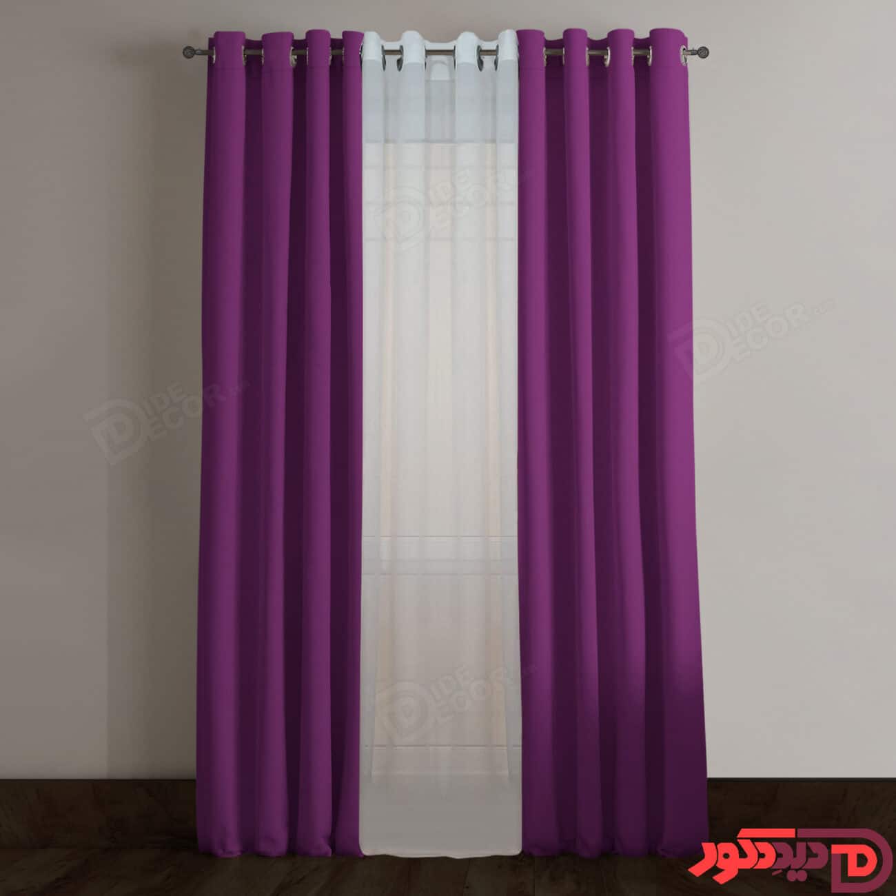 پرده پانچ کتان رنگ بنفش کد 266768