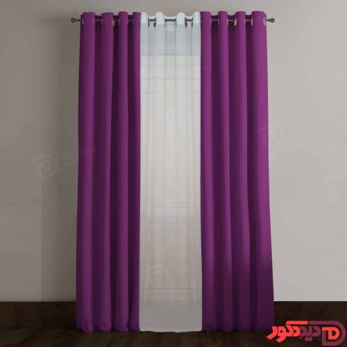پرده پانچ کتان رنگ بنفش کد 266768