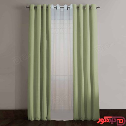 پرده پانچ کتان رنگ سبز مغز پسته ای کد 64088 پرده پانچ کتان رنگ سبز مغز پسته ای کد 64088