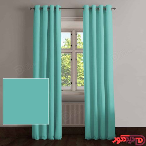 پرده پانچ کتان ترک رنگ سبز فیروزه ای کد 264197 پرده پانچ کتان ترک رنگ سبز فیروزه ای کد 264197