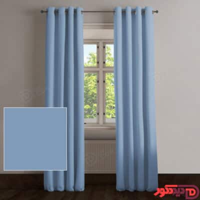 پرده پانچ کتان ترک رنگ آبی روشن کد 64071