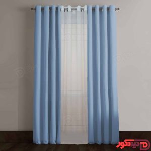 پرده پانچ کتان ترک رنگ آبی روشن کد 64071