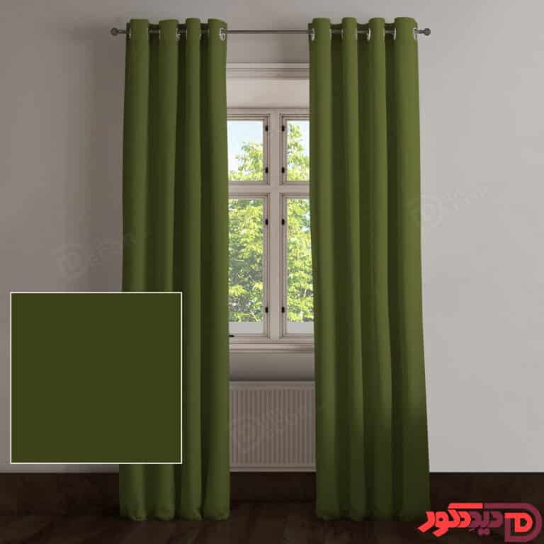 پرده پانچ کتان ترک سبز ارتشی کد 263213