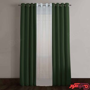 پرده پانچ کتان ترک سبز پررنگ کد 263257 588
