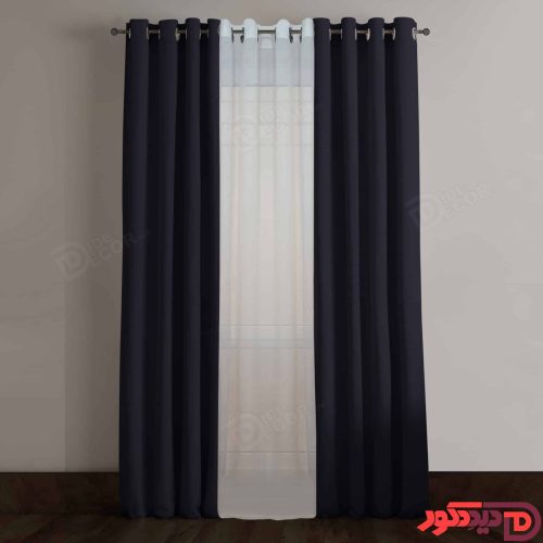 پرده پانچ کتان ترک سرمهای تیره کد 64089 پرده پانچ کتان ترک سرمهای تیره کد 64089