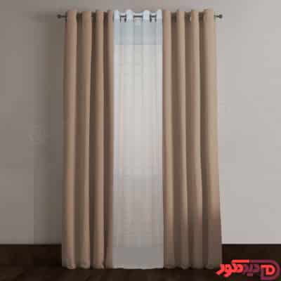 پرده پانچ کتان رنگ نسکافه ای تیره 4606 کد 65224