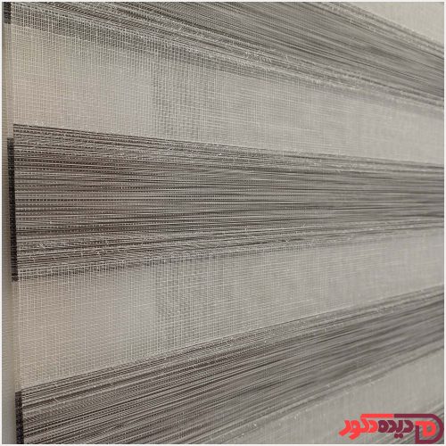 پرده زبرا ساده طوسی تیره لمه نقره ای کد B-2025-03