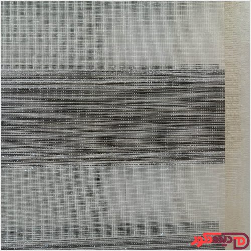 پرده زبرا ساده طوسی تیره لمه نقره ای کد B-2025-03