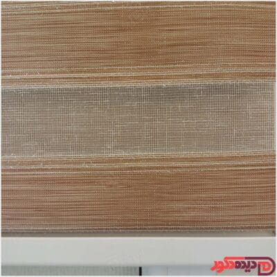 پرده زبرا ساده قهوه ای لمه نقره ای کد B-2025-05