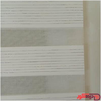 پرده زبرا ساده سفید لمه نقره ای کد B-2026-01
