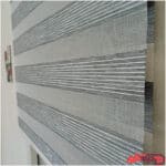 پرده زبرا ساده طوسی لمه نقره ای کد B-2026-04