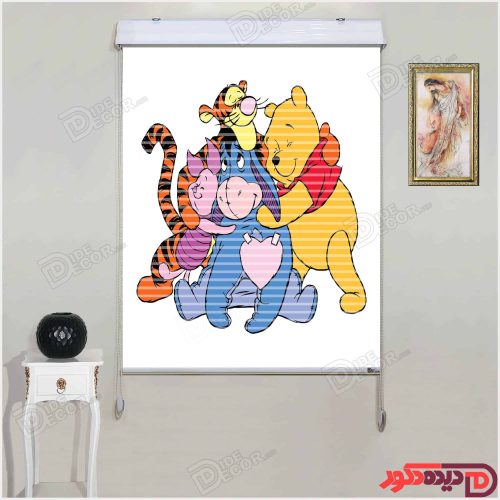 پرده زبرا دومکانیزم کودک کارتون وینی پو خرسه Winnie the Pooh کد kzd-025